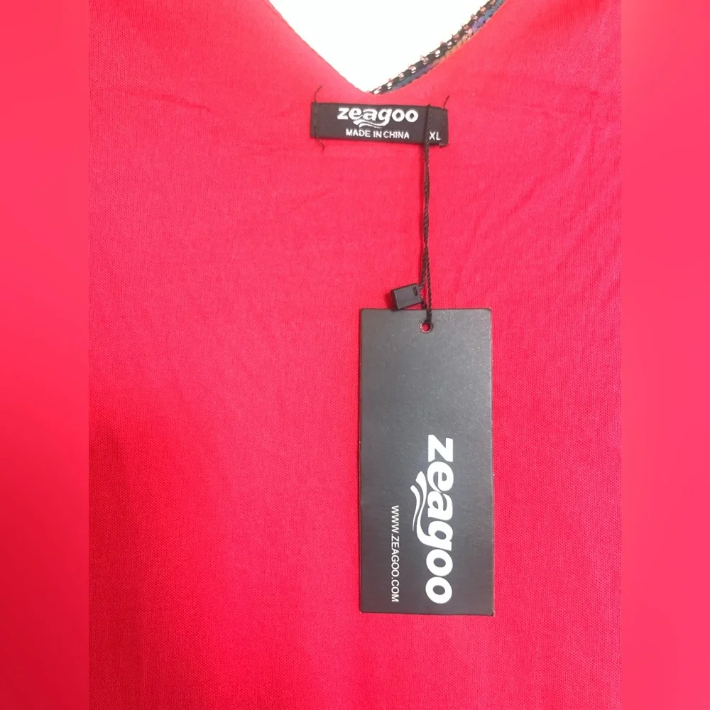 ZEAGOO 1920’s Flapper Dress-Size (10-12)/L-Dior Red/Blk - Picture 6 of 6